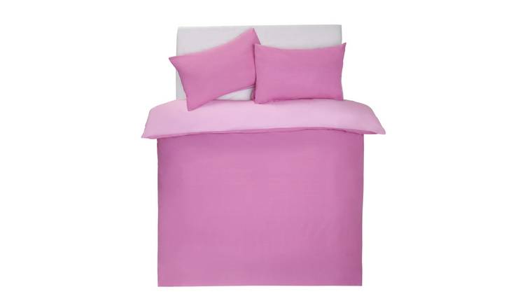 Argos Home Easycare Two Tone Pink Bedding Set - Kingsize