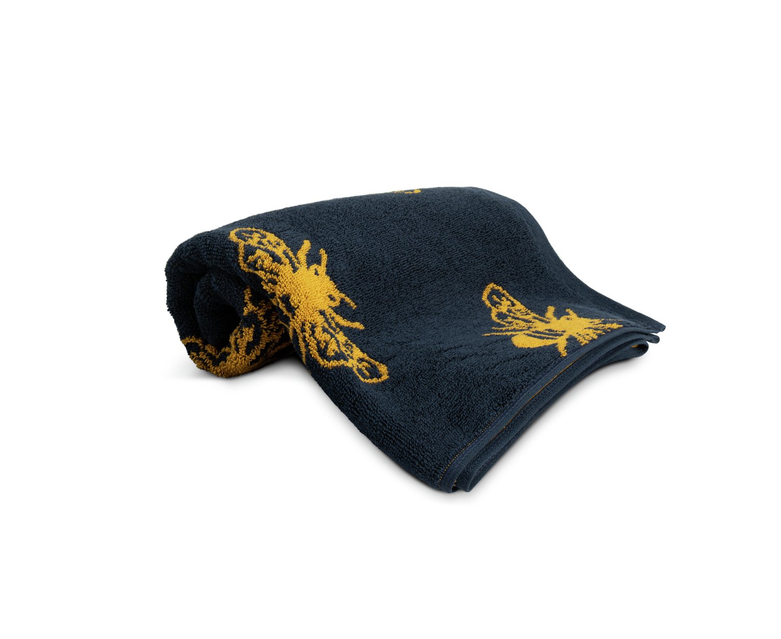 Habitat Bee Print Hand Towel - Navy & Yellow