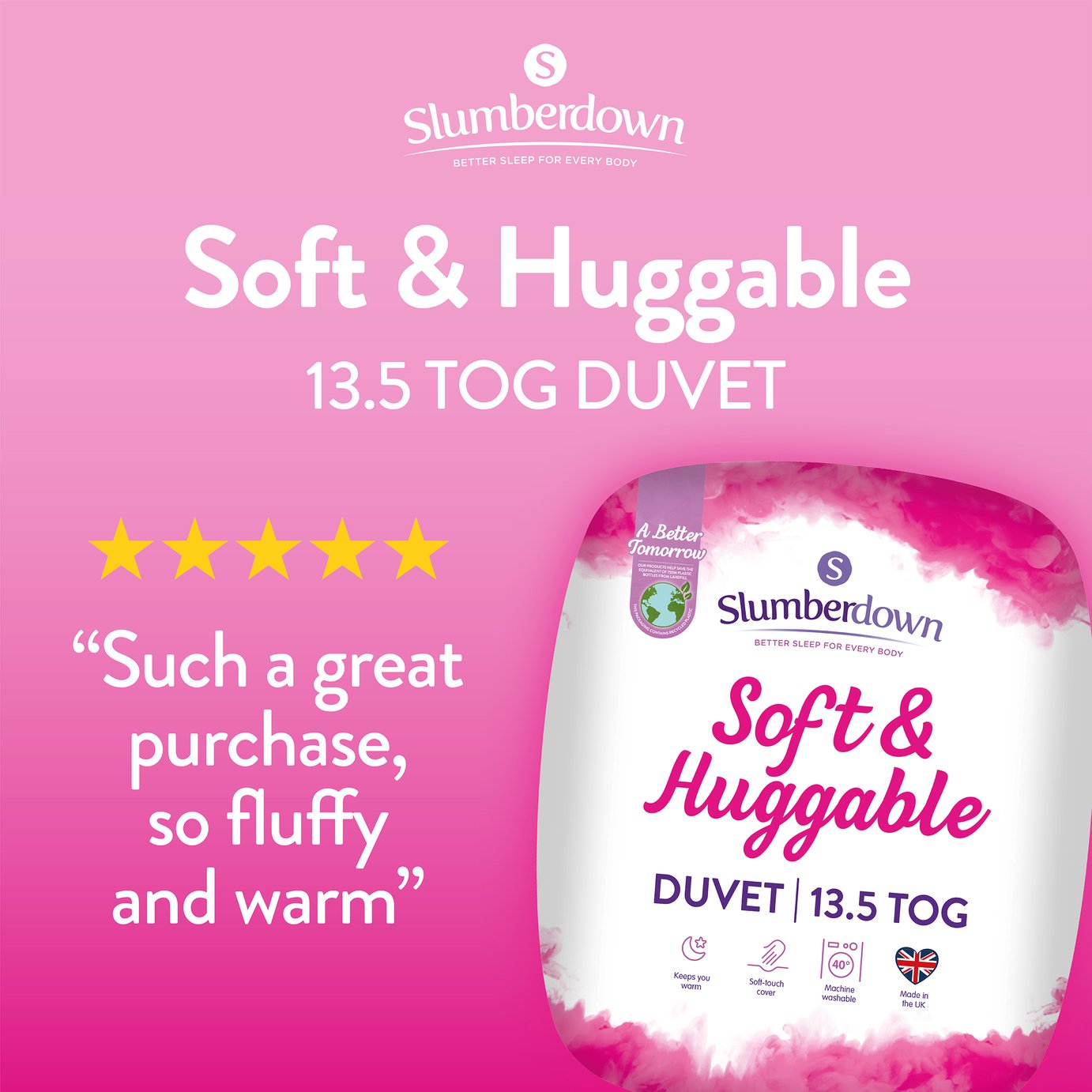 Slumberdown Soft and Huggable 13.5 Tog Duvet Review