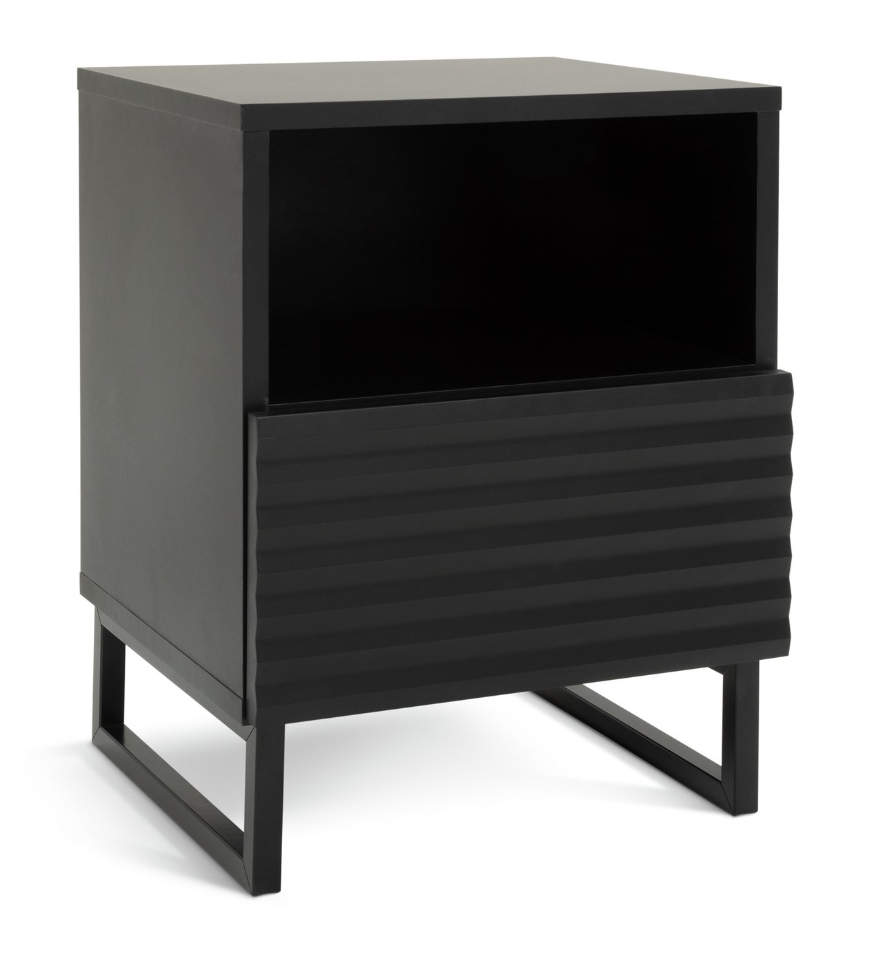 Habitat Cairo 1 Drawer Bedside Table - Black