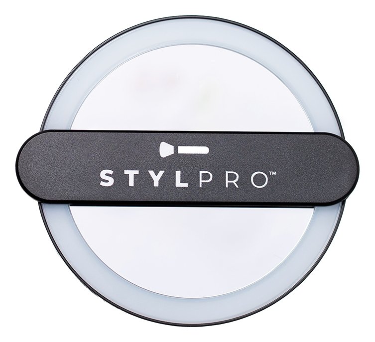 Stylpro Twirl Me Up Hand Held LED Mirror - Black