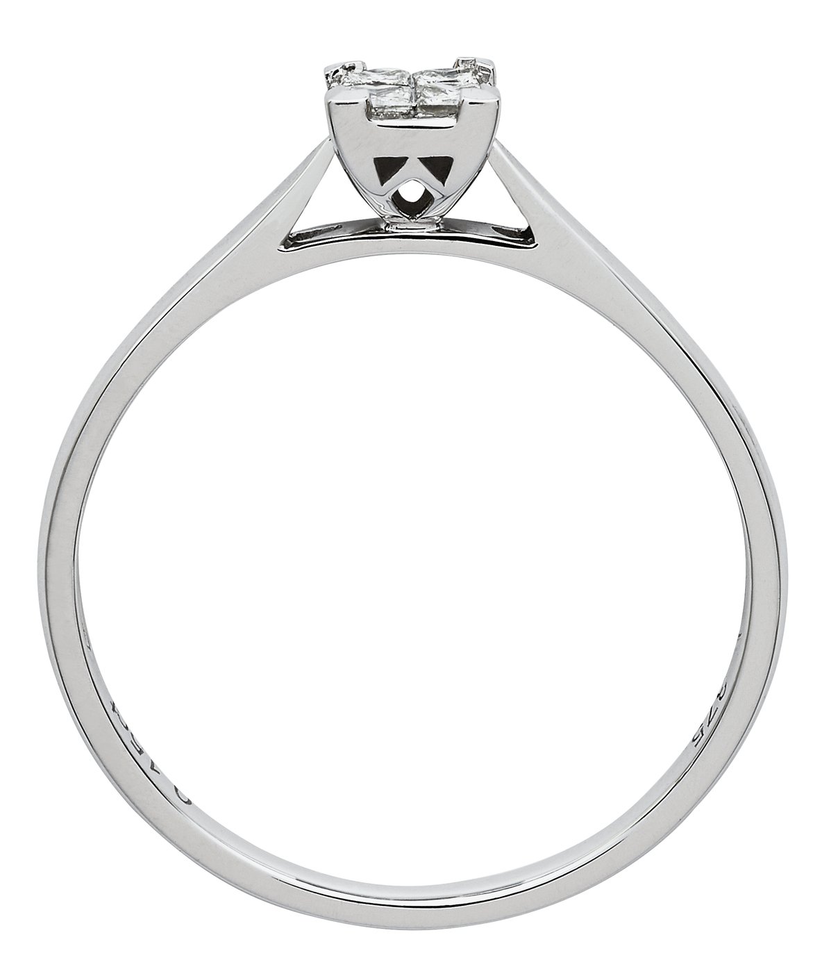 Revere 9ct White Gold 0.15ct tw Princess Cut Diamond Ring -M Review