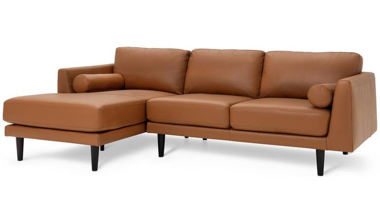 Tan leather clearance sofa argos