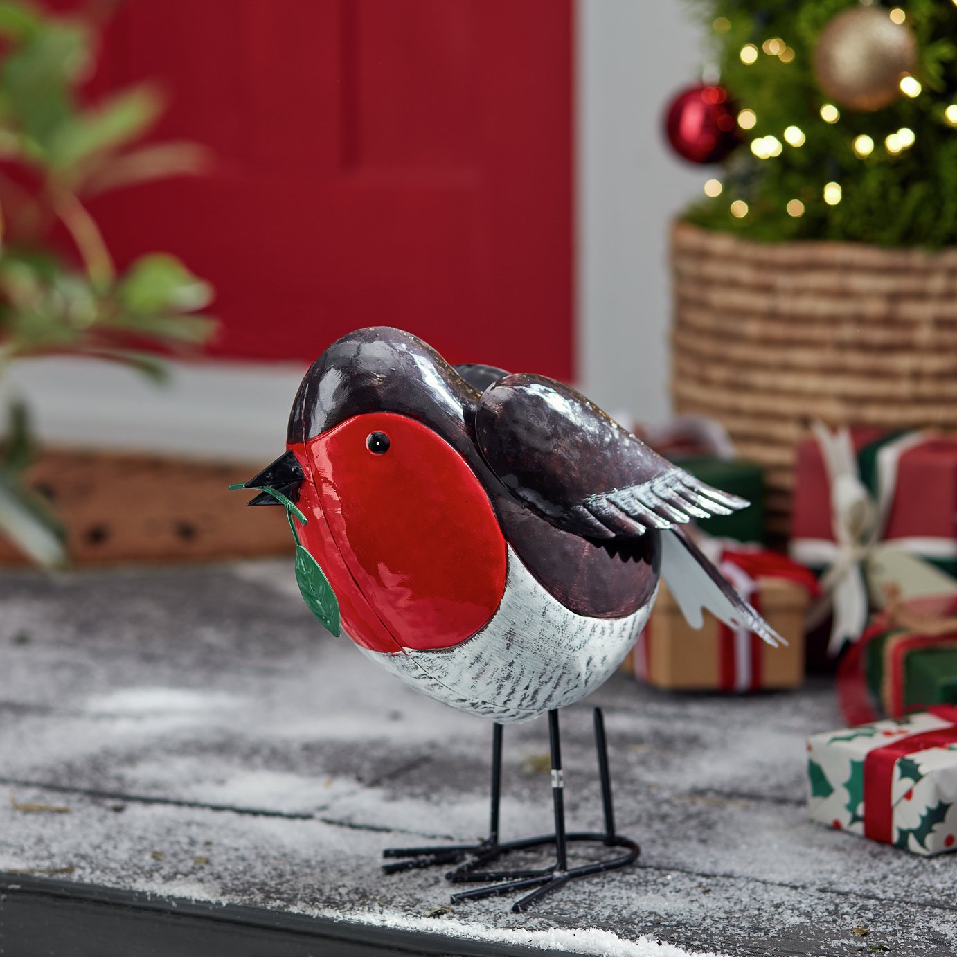 Habitat Metal Wobbly Robin Christmas Decoration