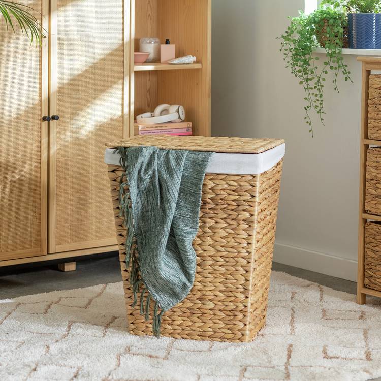 Habitat 83L Rectangle Water Hyacinth Laundry Basket -Natural 0