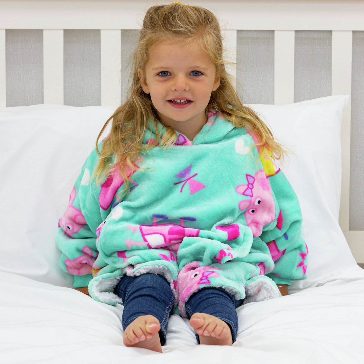 Hugzee Peppa Pig Joyful Fleece Hooded Blanket - Small