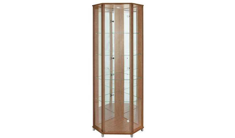 Corner glass deals display case