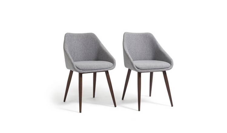 Buy Habitat Skandi Pair Of Fabric Dining Chairs Grey Dining Chairs Argos