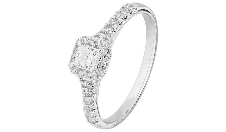 Revere 9ct White Gold 0.50ct Diamond Engagement Ring - Q