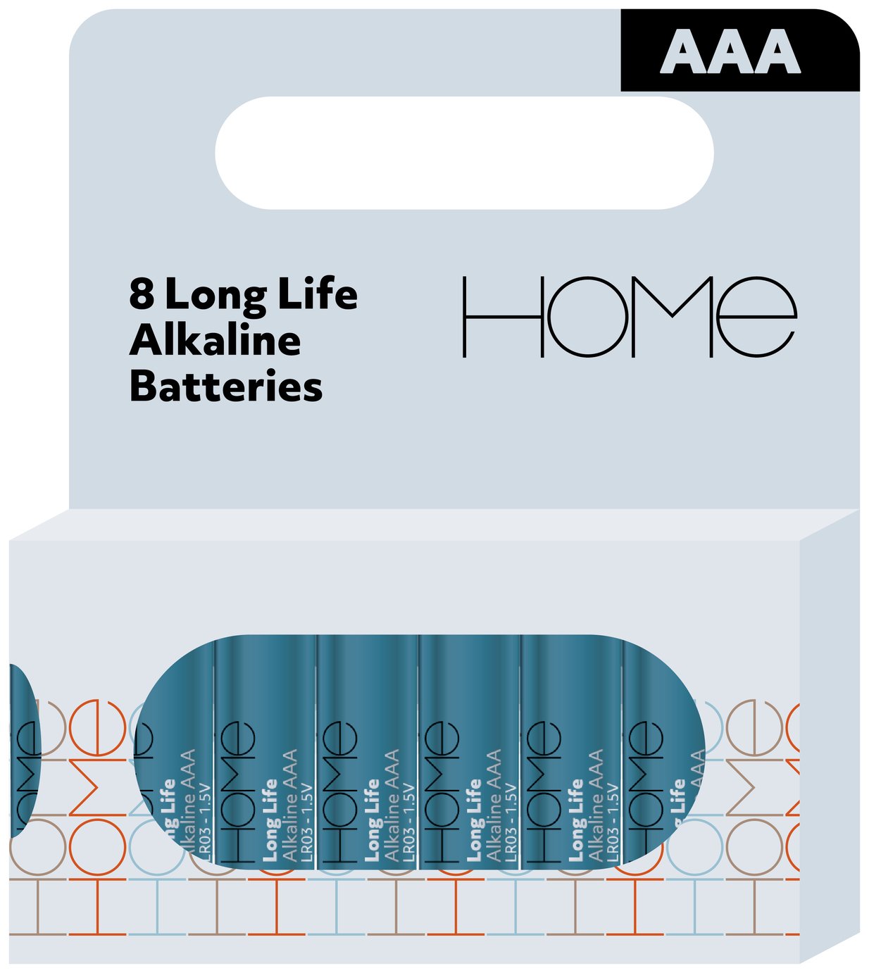 HOME AAA Alkaline Batteries - Pack of 8