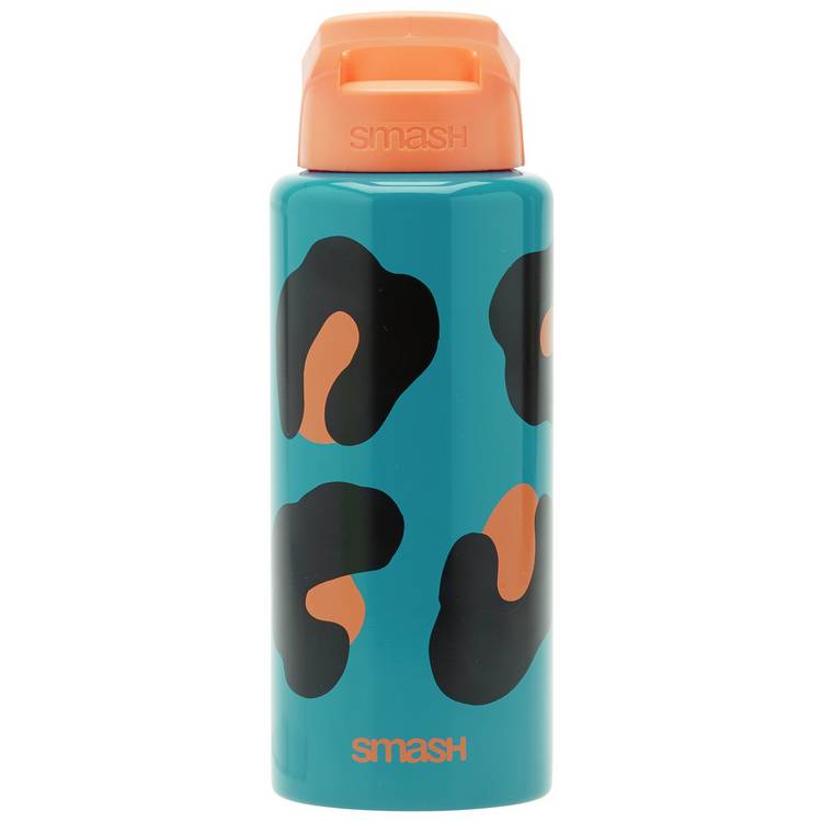 Smash Leopard Print Teal Orange Sipper Water Bottle-1litre 0