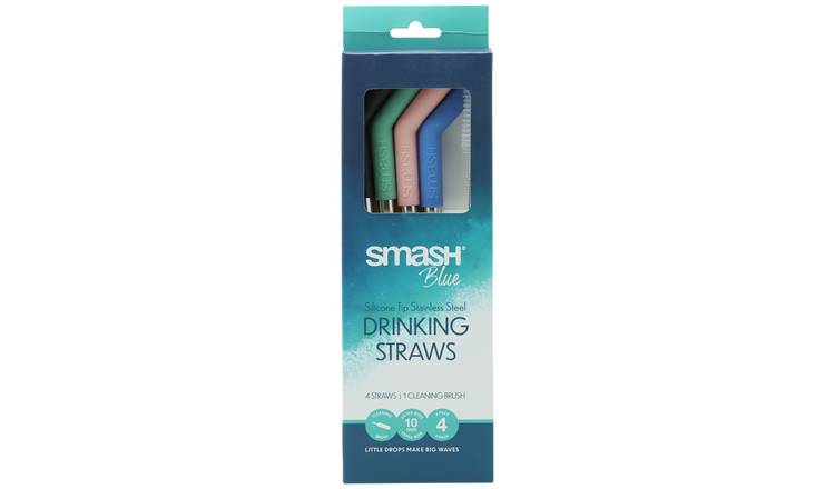 Smash Pack of 4 Straw & Straw Cleaner