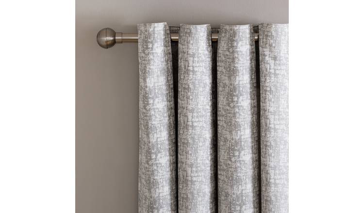 Argos Home Jaquard Fully Lined Eyelet Curtains - Grey