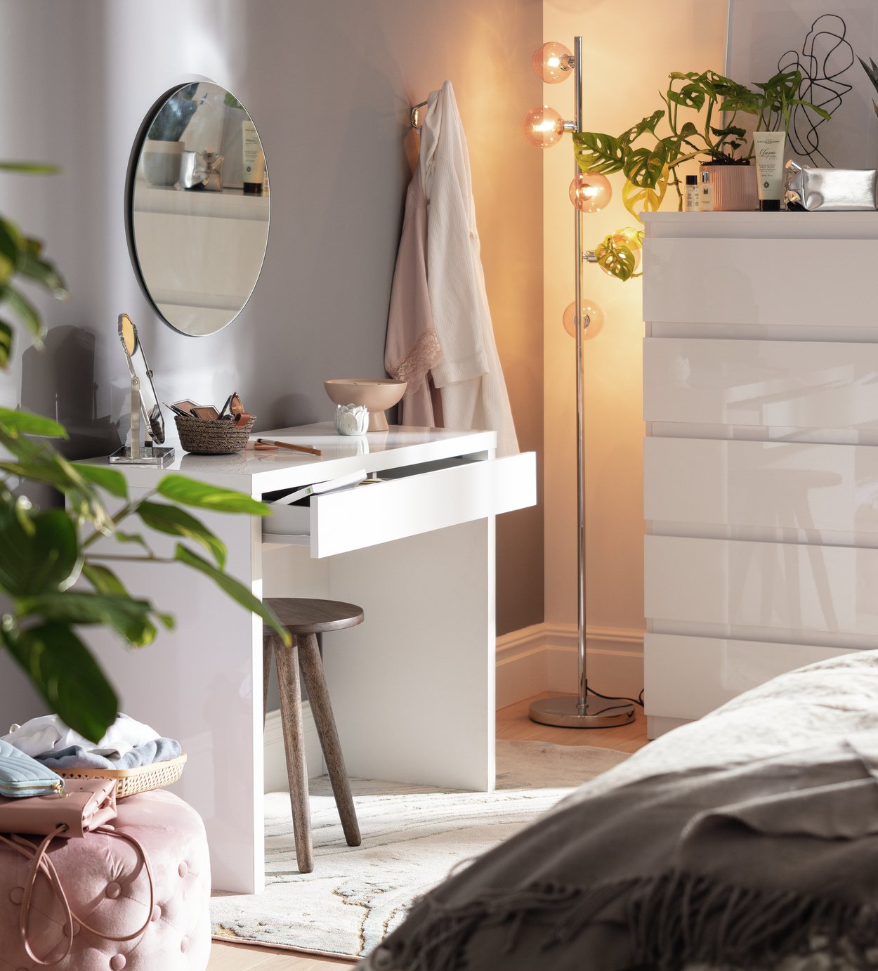 Habitat Jenson Dressing Table Desk - White Gloss