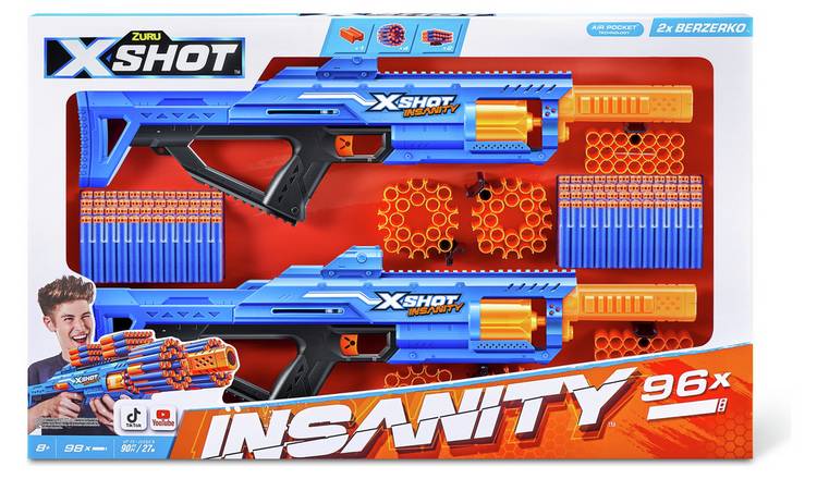 XShot Insanity Manic Blaster Dual Pack by ZURU with 48 Darts Air
