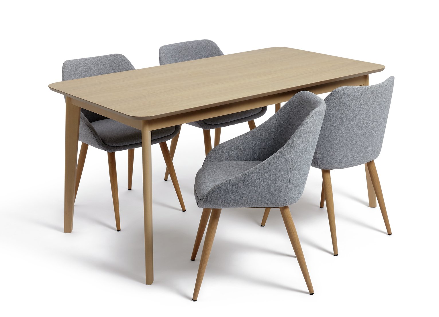 Argos Home Skandi Oak Veneer Dining Table & 4 Grey Chairs Review