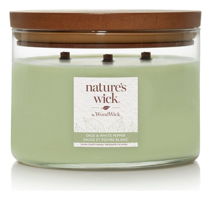 Natures Wick Large Multi Wick Candle - Sage & White Pepper
