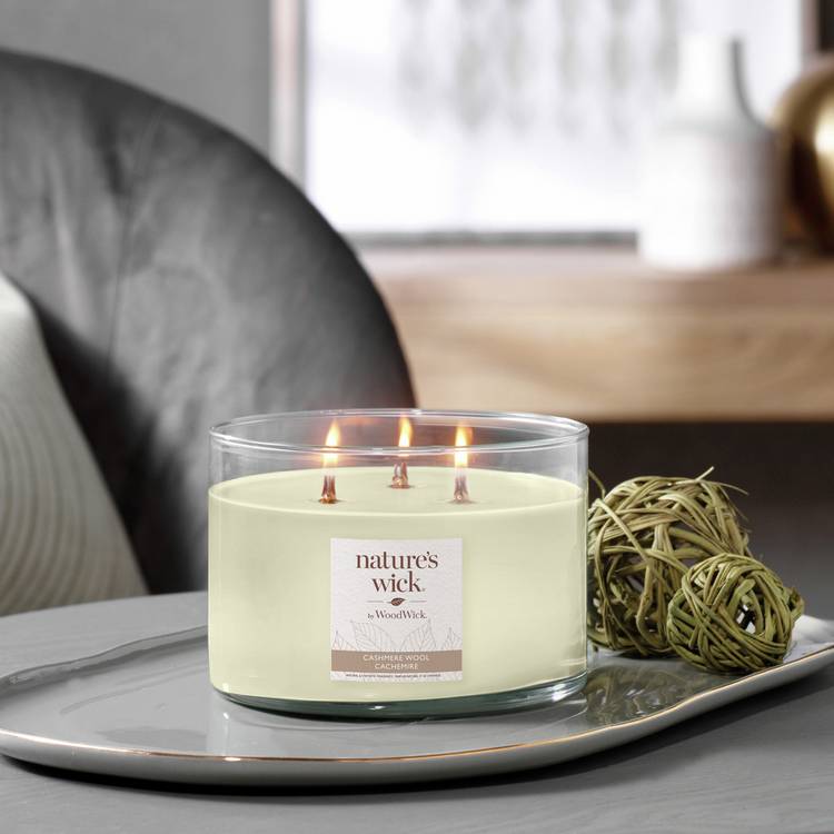 Natures Wick Large Multi Wick Candle - Cashmere Wool 0