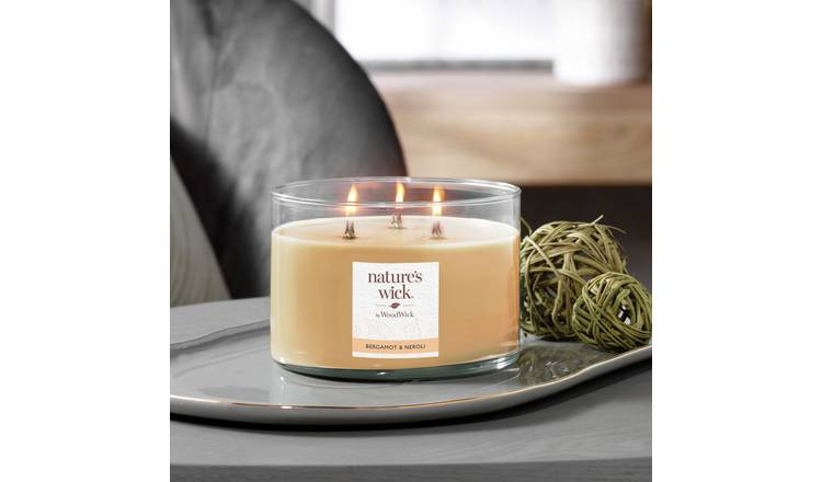 Natures Wick Large Multi Wick Jar Candle - Bergamot & Neroli