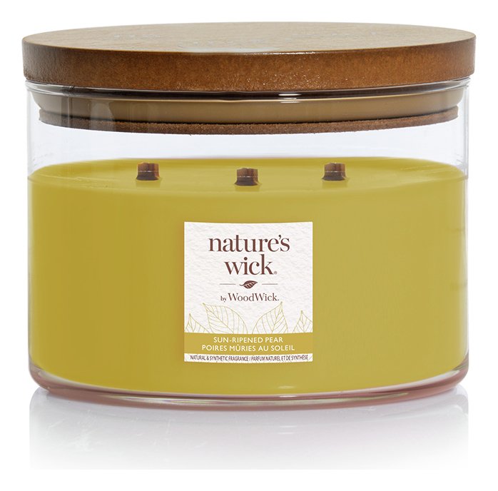 Natures Wick Large Candle with Lid - Sun Ripened Pear