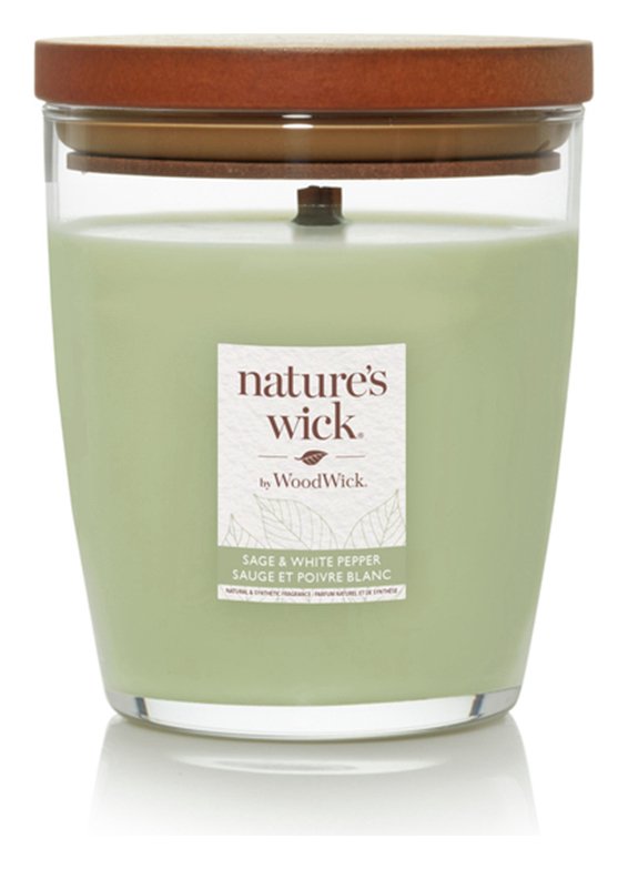 Natures Wick Medium Jar Candle - Sage & White Pepper