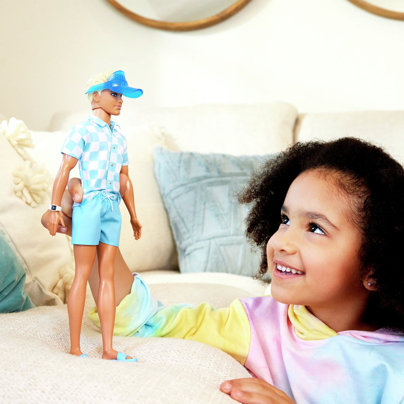 Ken Doll with Swim Trunks and Beach-Themed Accessories -30cm
