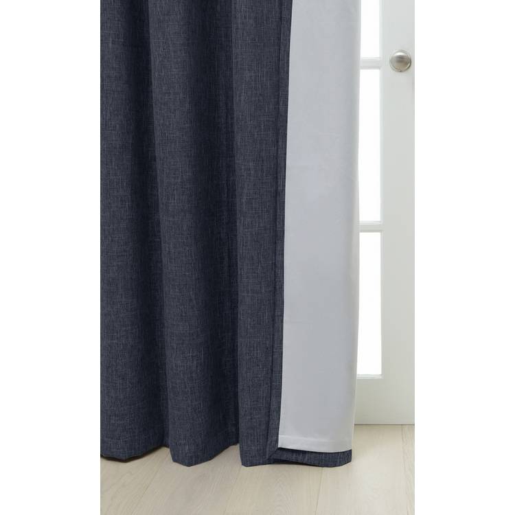 Habitat Blackout Plain Fully Lined Eyelet Curtains - Navy 0