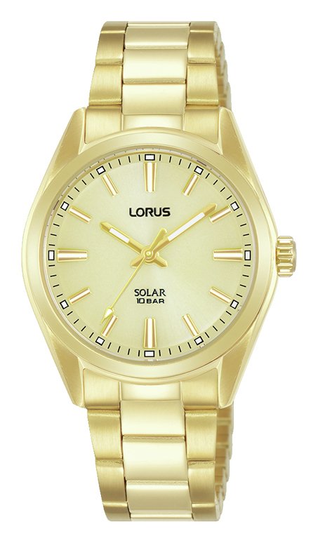 Lorus Ladies Solar Yellow Gold Coloured Bracelet Watch