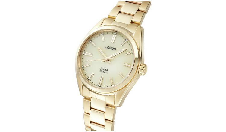 Buy Lorus Ladies Solar Yellow Gold Coloured Bracelet Watch