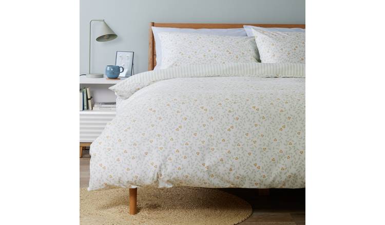 Argos Home Brushed Cotton Floral Print Bedding Set - Single