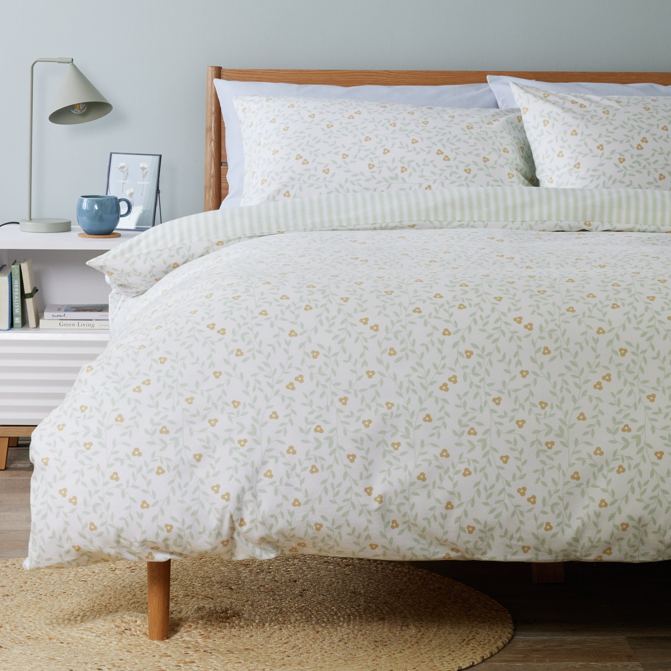 Argos Home Brushed Cotton Floral Print Bedding Set - King