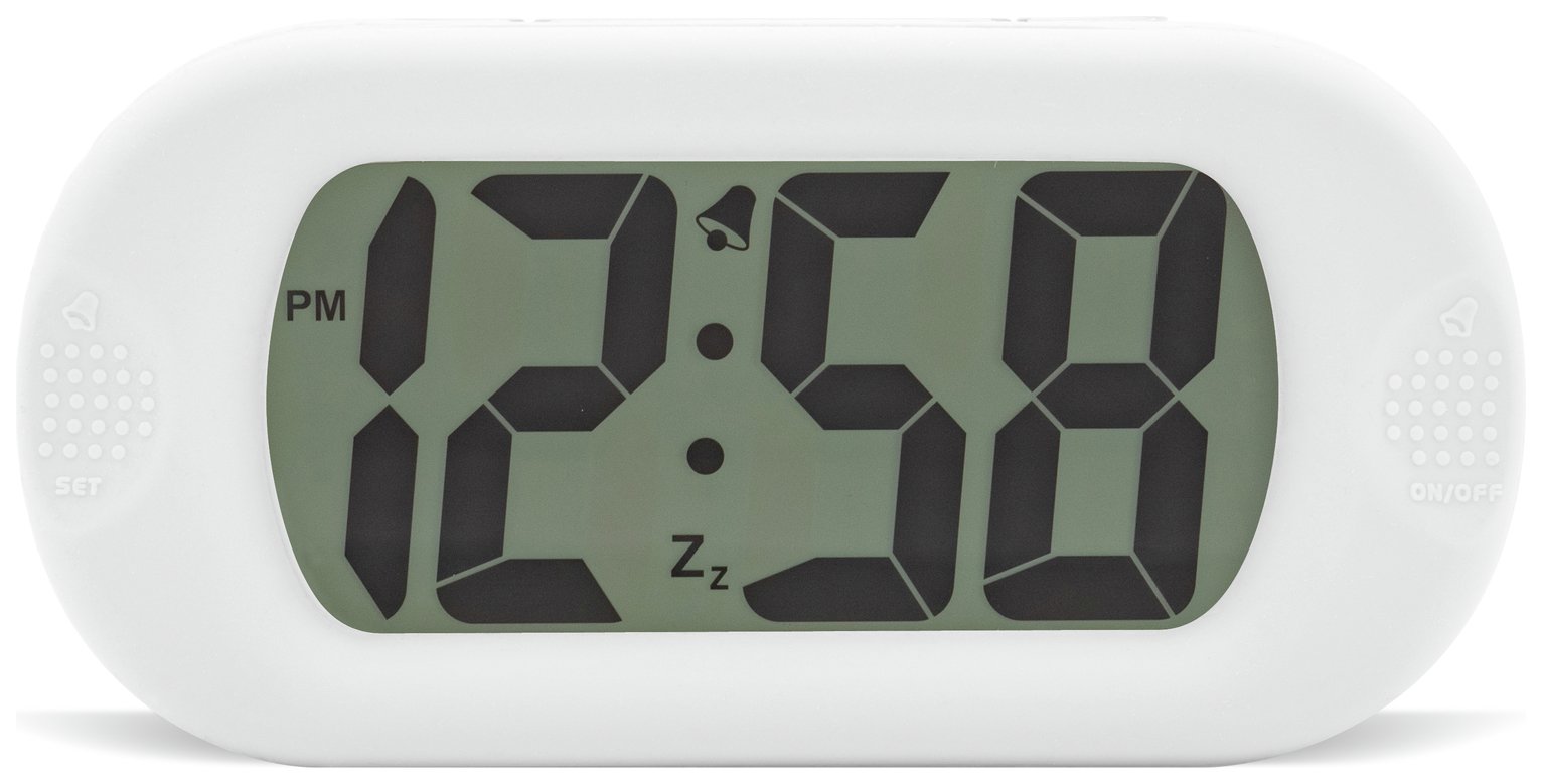 Acctim Silicone Digital LCD Alarm Clock - White