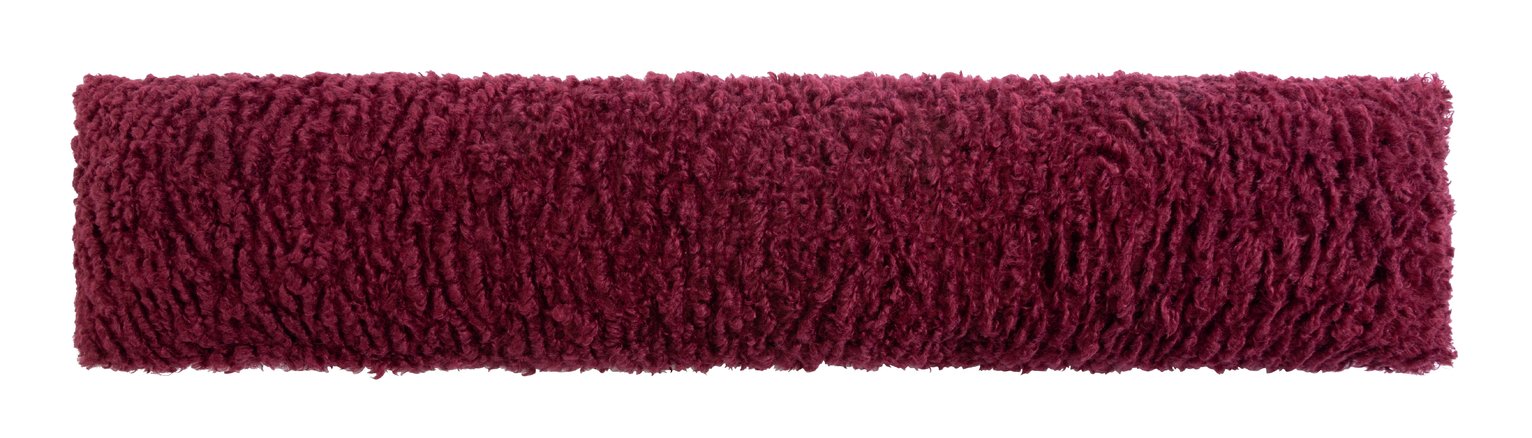 Habitat Faux Shearling Draught Excluder - Burgundy
