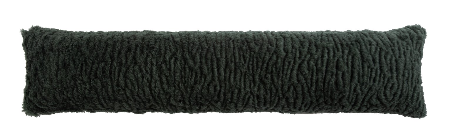 Habitat Faux Shearling Draught Excluder - Green