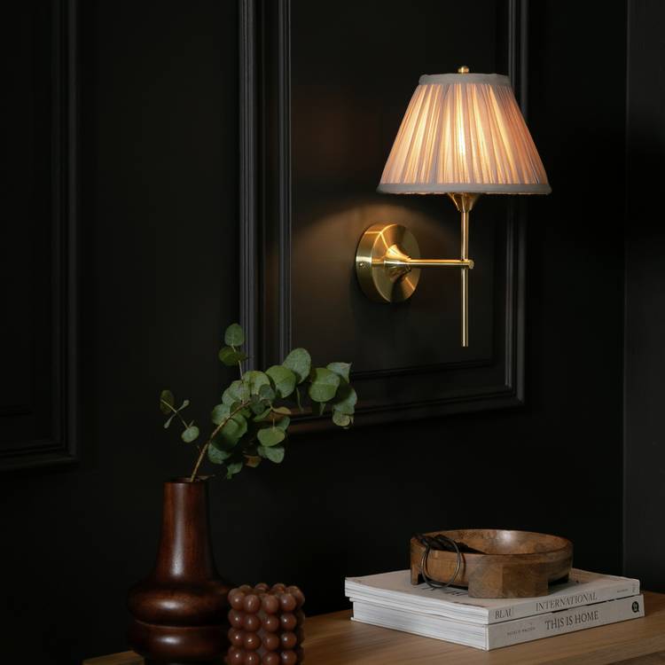 Argos Home Pleated Shade Metal Wall Light - Satin Brass 0