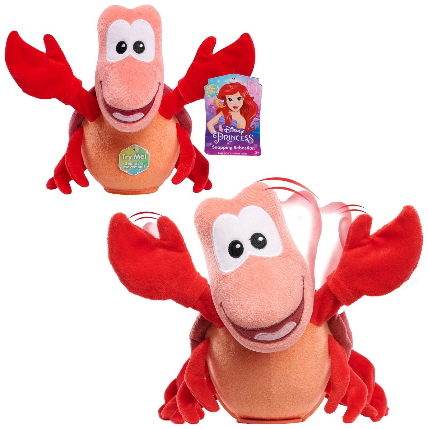 Disney Princess Little Mermaid Snapping Sebastian Plush