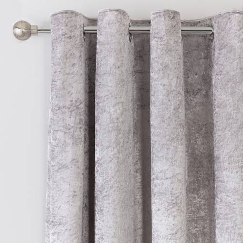Buy Argos Home Crushed Velvet Lined Eyelet Curtains Grey