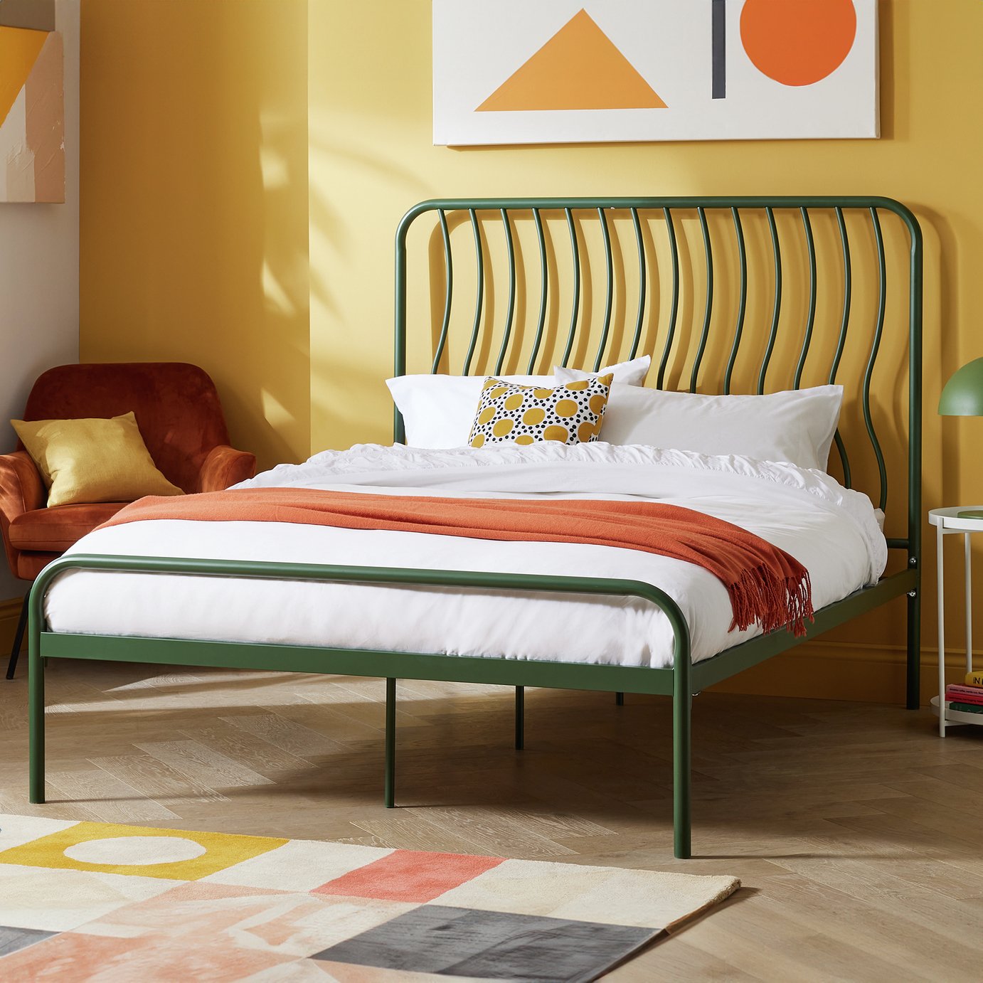 Habitat Wave Kingsize Metal Bed Frame - Green