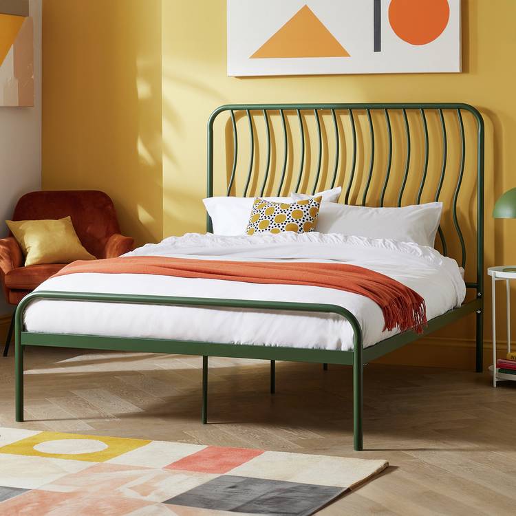 Habitat Wave Kingsize Metal Bed Frame - Green 0