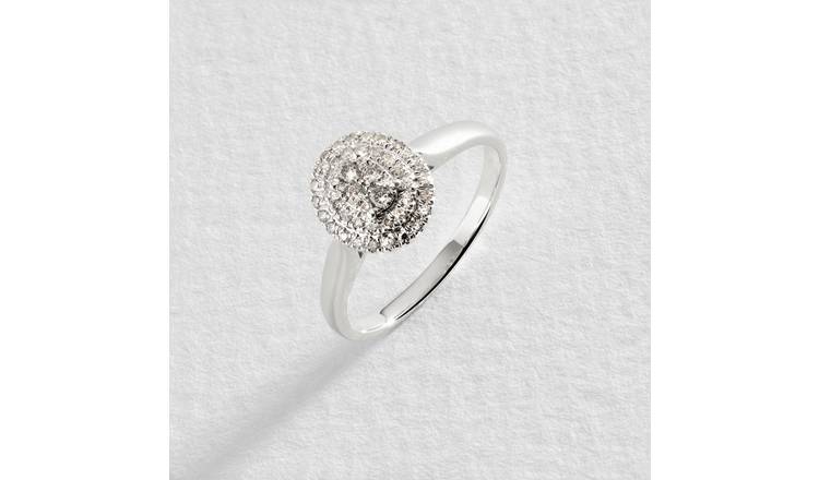 Revere 9ct White Gold 0.25ct Diamond Engagement Ring - Q