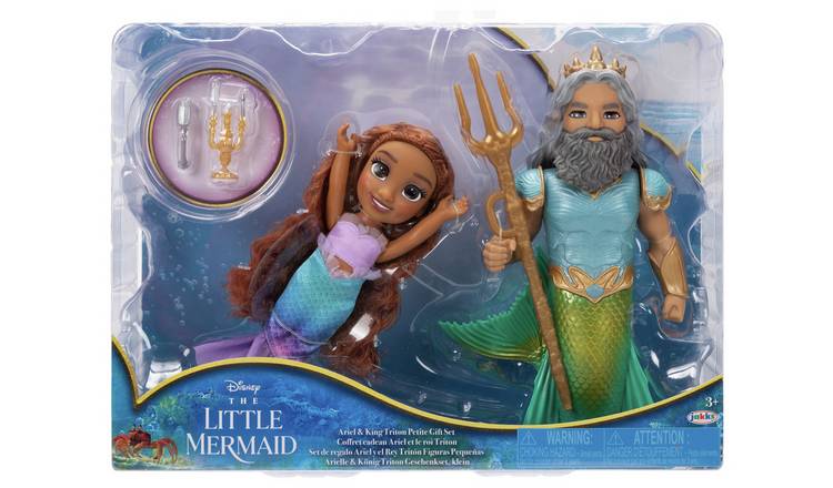 Buy Little Mermaid Live Action Ariel and Triton Doll Set 15cm Dolls Argos