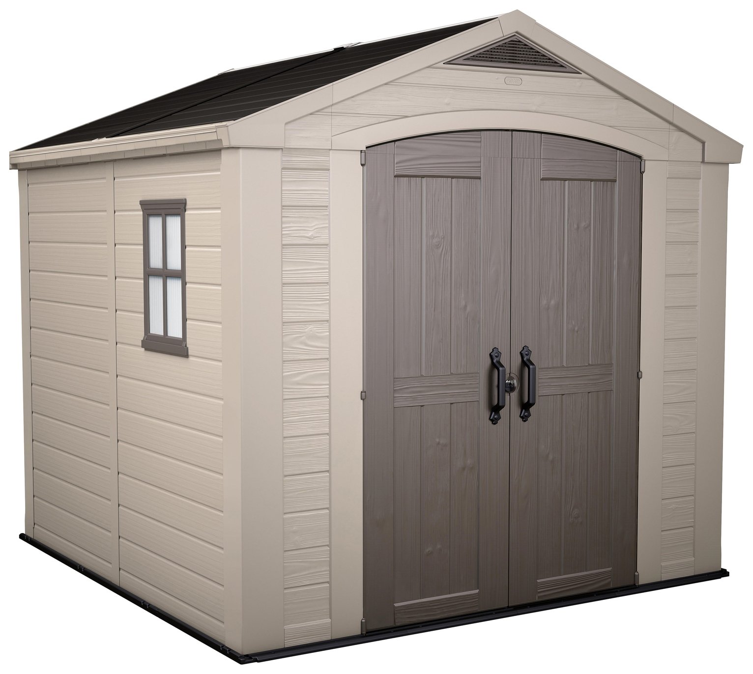 Keter Factor Plastic Garden Shed - 8 x 8ft, Beige