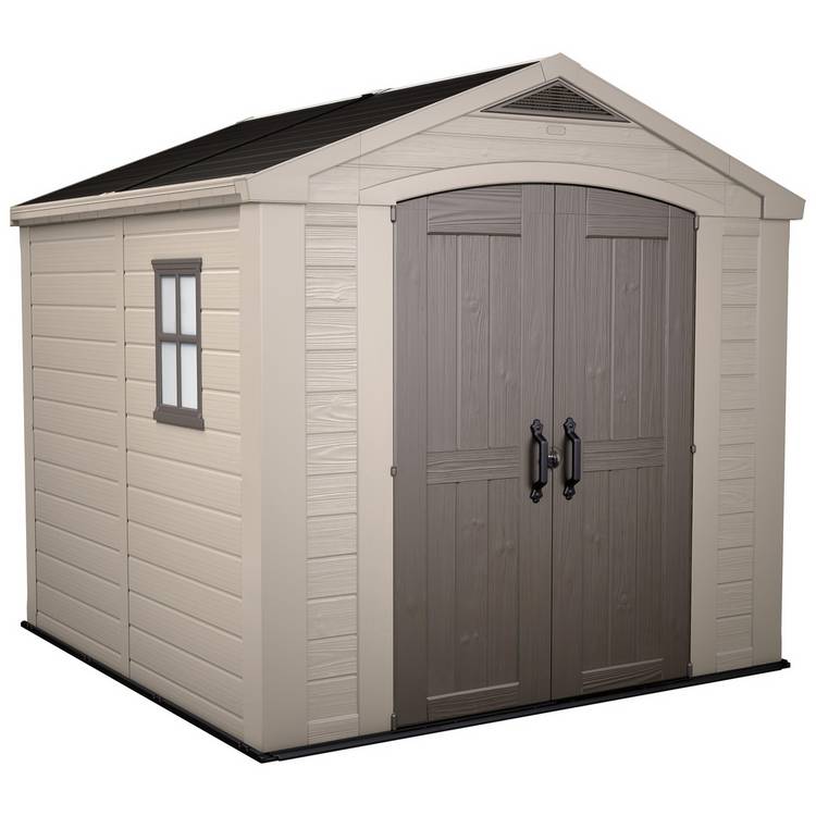 Keter Factor Plastic Garden Shed - 8 x 8ft, Beige 0