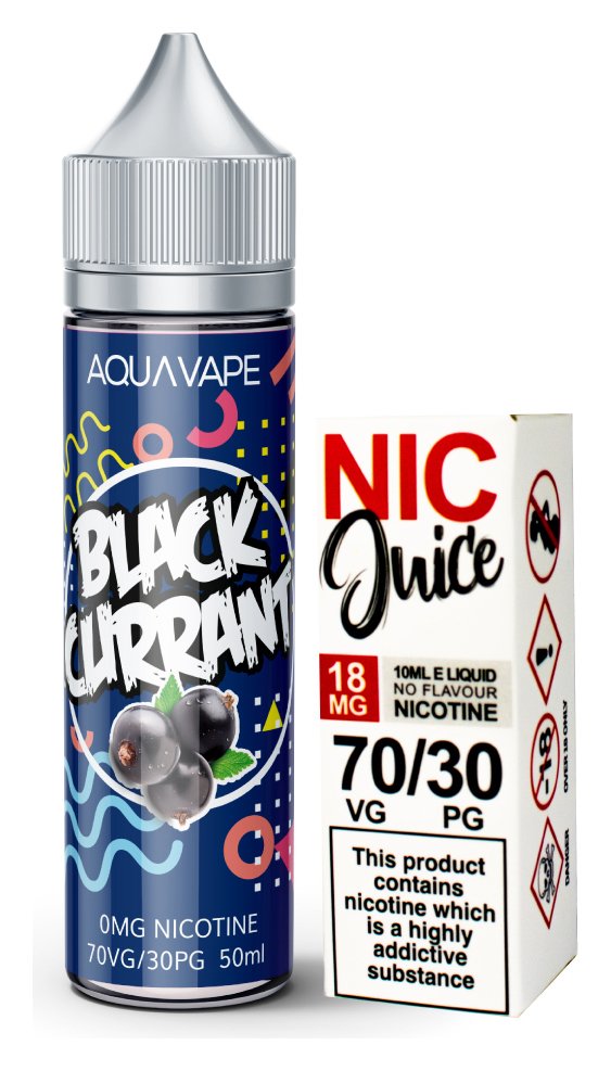 Aquavape Shortfills with Nicotine Shots - Blackcurrant