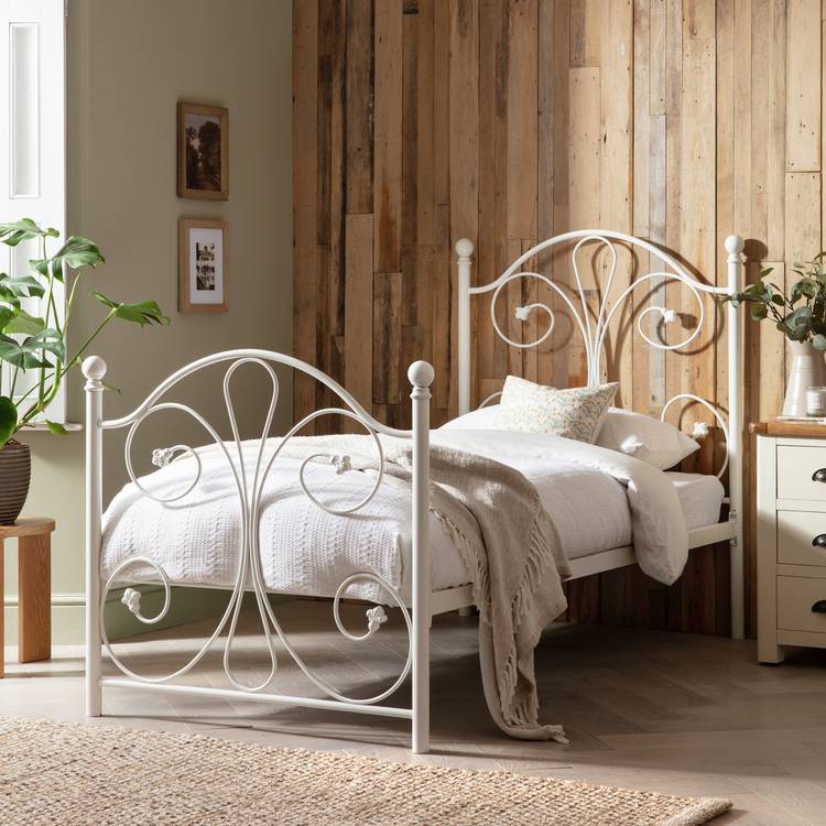 Argos Home Marietta Single Metal Bed Frame - White 0