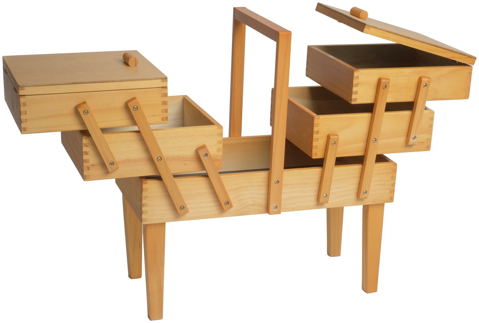 Hobby Gift Cantilever Sewing Box - Beech Wood