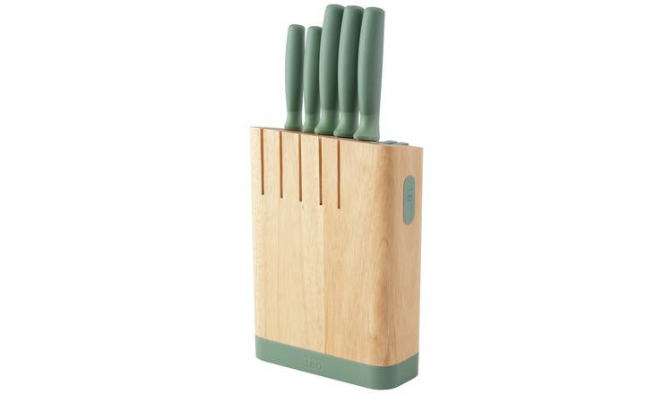 Green sales knife block