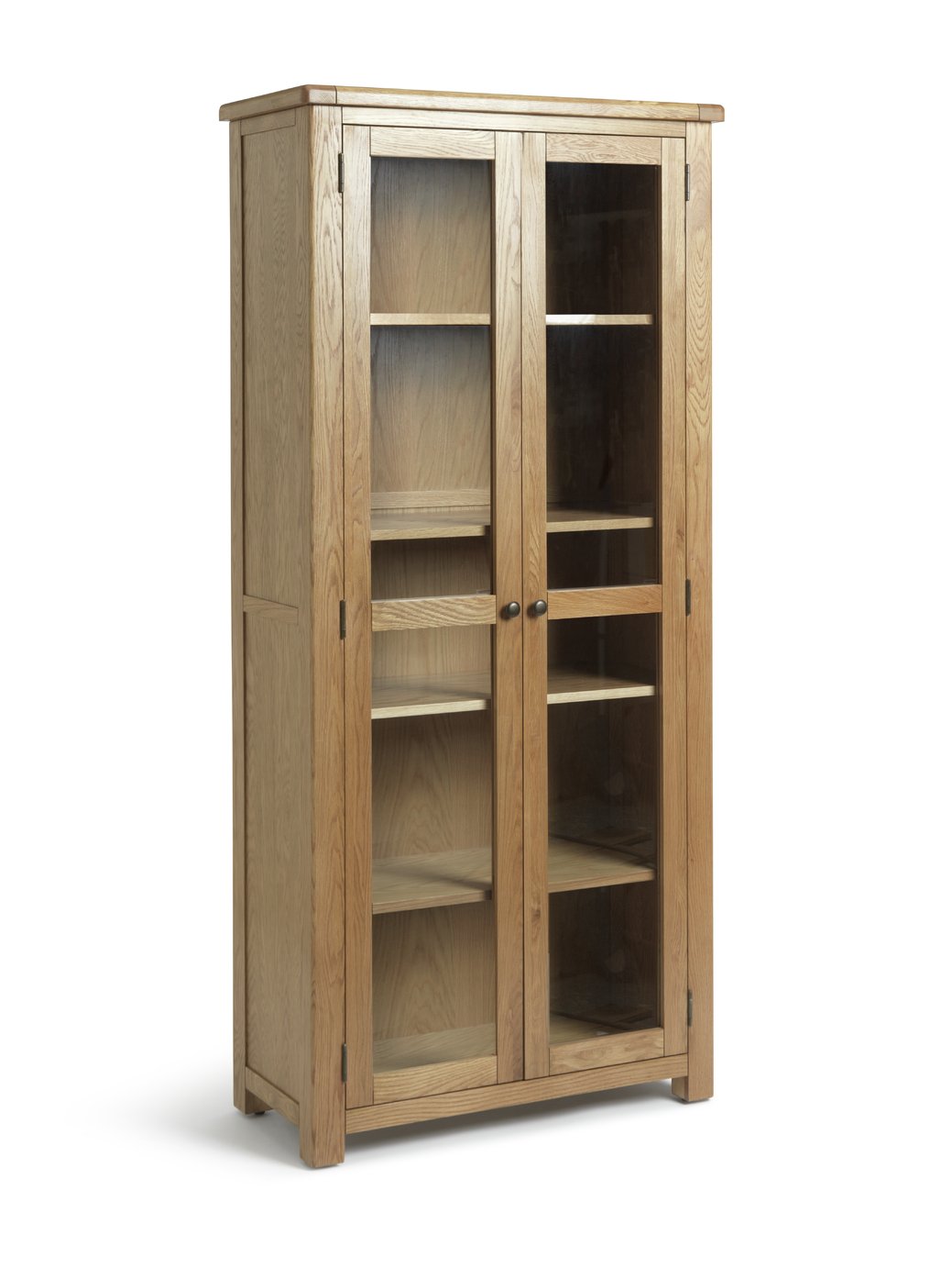 Habitat Kent 2 Door Glass Display Cabinet - Oak