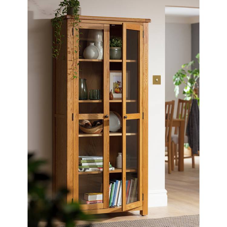 Argos Home Kent 2 Door Glass Display Cabinet - Oak 0