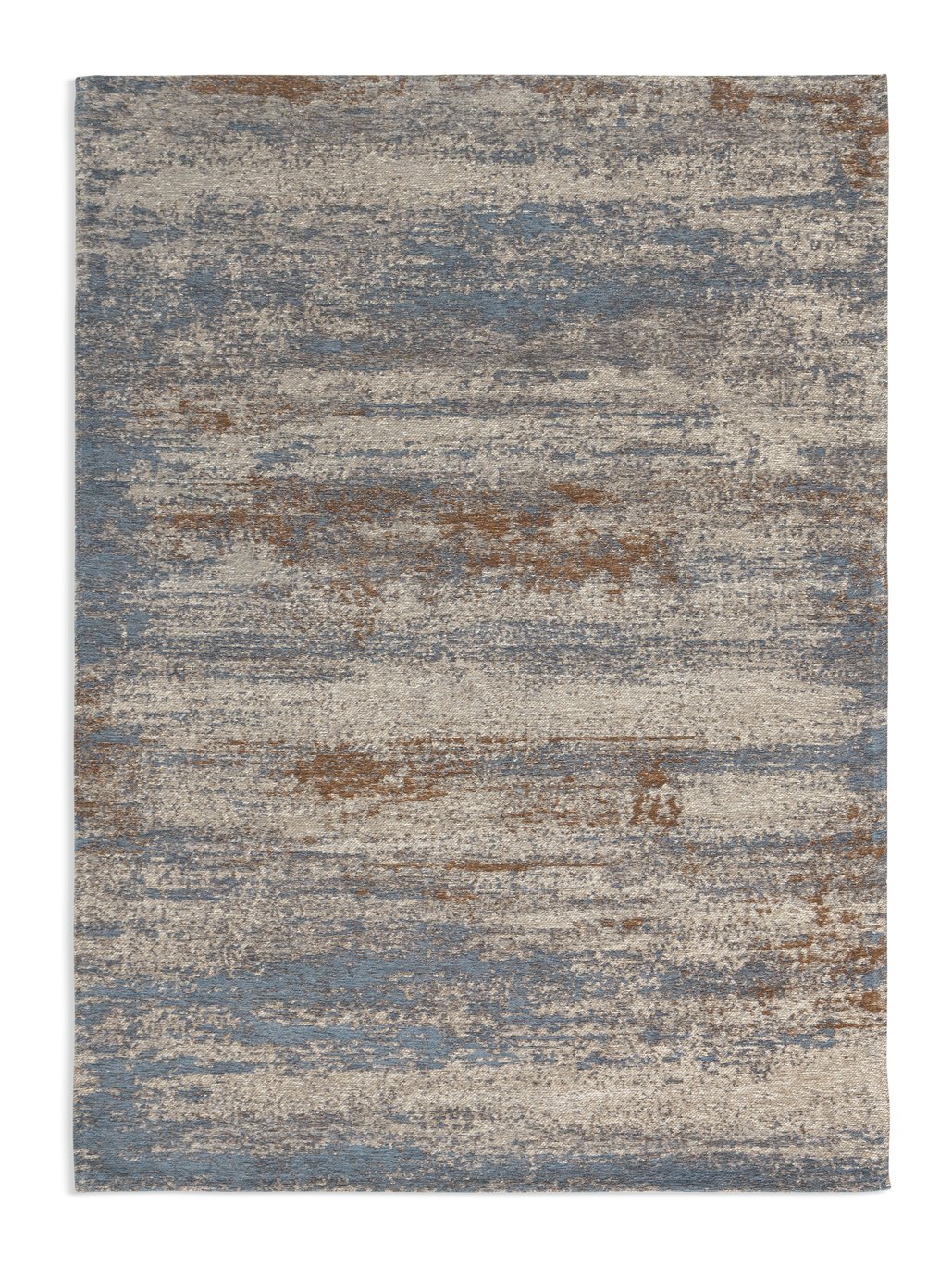 Habitat Distressed Dark Sand Patterned Rug- Blue - 160x230cm